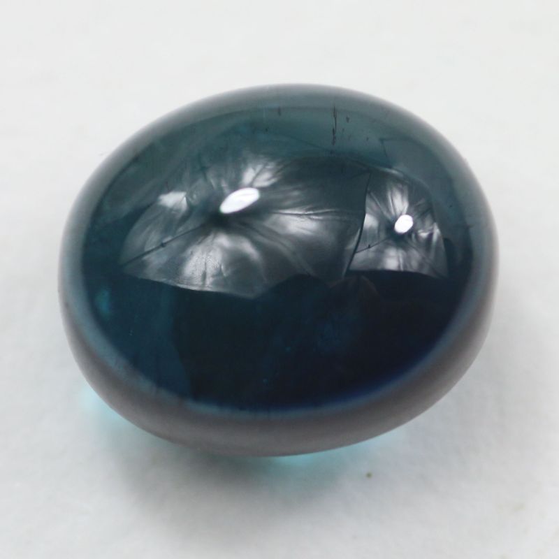 TEAL TOURMALINE CABOCHON MOZAMBIQUE 12.1X10.1 OVAL 6.32CT